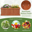 Raised Garden Bed Wooden Planter Box with 4 Drainage Holes and Detachable Bottom Panels-Orange by LJGDeals