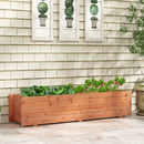 Fir Wood Planter Box with 2 Drainage Holes and 3 Added Bottom Crossbars-Orange by LJGDeals