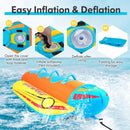 3-Person Inflatable Banana Boat with 3 EVA-padded Seats and Handles by LJGDeals