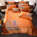 GobekUsa 200S Embroidery Egyptian Cotton Bedding Set - Queen King Linens