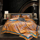GobekUsa Egyptian Cotton Silk Jacquard Bedding Set for Queen King Size Linens