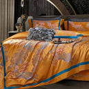 GobekUsa Egyptian Cotton Silk Jacquard Bedding Set for Queen King Size Linens