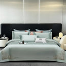 GobekUsa Jacquard Embroidery Egyptian Cotton Satin Bedding Set with Elastic Sheet