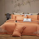 GobekUsa Jacquard Embroidery Egyptian Cotton Satin Bedding Set with Elastic Sheet