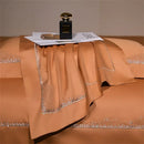 GobekUsa Jacquard Embroidery Egyptian Cotton Satin Bedding Set with Elastic Sheet