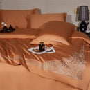 GobekUsa Jacquard Embroidery Egyptian Cotton Satin Bedding Set with Elastic Sheet