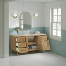 James Martin Laurent 60" Dual Mount Single Bathroom Vanity, Light Natural Oak