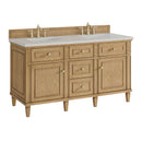 James Martin Lorelai 60" Double Bathroom Vanity, Light Natural Oak