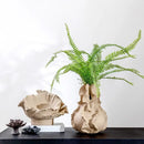 GobekUsa Ceramic Wavy Flower Vase - Home Decoration and Storage Organization