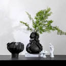 GobekUsa Ceramic Wavy Flower Vase - Home Decoration and Storage Organization