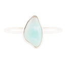 Organic Blue Larimar and Sterling Silver Cuff Bracelet