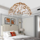 Organic copper crystal ceiling chandelier dining room pendant light by Decorbites