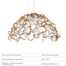 Organic copper crystal ceiling chandelier dining room pendant light by Decorbites