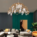 Organic copper crystal ceiling chandelier dining room pendant light by Decorbites