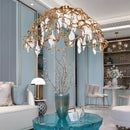 Organic copper crystal ceiling chandelier dining room pendant light by Decorbites