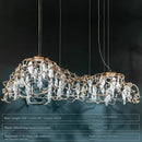 Organic copper crystal ceiling chandelier dining room pendant light by Decorbites