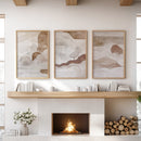 Wabi Sabi Line Art Set of 3 Prints. Earth Tones Landscape by Wall Art Set