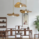 GobekUsa Golden Iron Lotus Leaf Chandelier for Coffee Shop Restaurant Bedroom