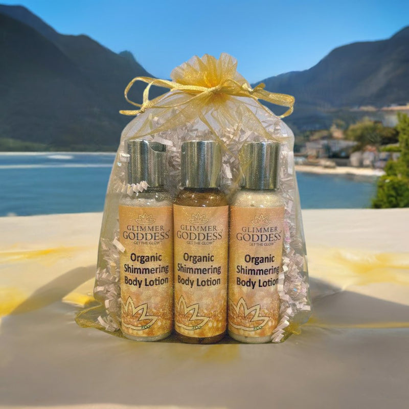 Organic Shimmer Body Lotion Travel Size Gift Set