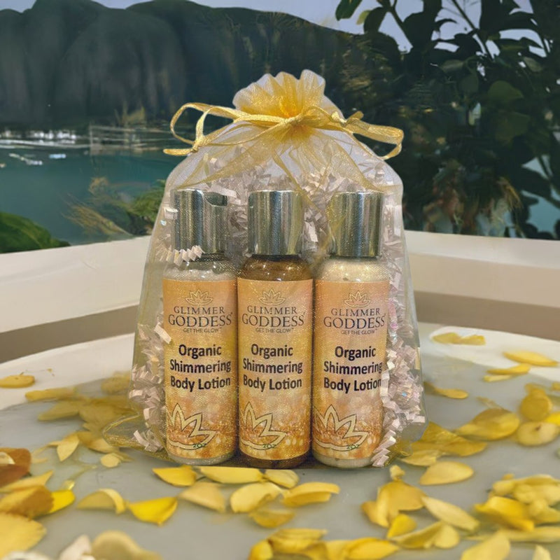 Organic Shimmer Body Lotion Travel Size Gift Set