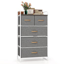 4-Tier Organizer Tower Steel Frame Wooden Top Storage with 5-Drawer Dresser by LJGDeals