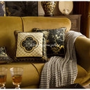 GobekUsa Bamboo Black Gold Lumbar Pillow Covers - Oriental Chinese Style Luxury 30x50cm