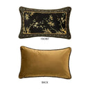 GobekUsa Bamboo Black Gold Lumbar Pillow Covers - Oriental Chinese Style Luxury 30x50cm