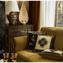 GobekUsa Bamboo Black Gold Lumbar Pillow Covers - Oriental Chinese Style Luxury 30x50cm
