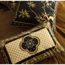 GobekUsa Bamboo Black Gold Lumbar Pillow Covers - Oriental Chinese Style Luxury 30x50cm
