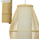 GobekUsa Oriental Oval Wall Light Sconce with Bamboo Lantern Design - 1-Light Beige Wall Lamp