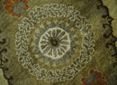 Oriental Floral Hand knotted Olive and Green 8x10 and 8.7x11.8 wool Area Rug by The Rug Decor