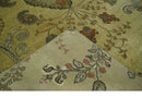 Oriental Floral Hand knotted Olive and Green 8x10 and 8.7x11.8 wool Area Rug by The Rug Decor