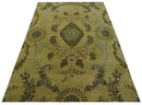 Oriental Floral Hand knotted Olive and Green 8x10 and 8.7x11.8 wool Area Rug by The Rug Decor