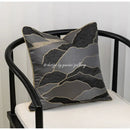 GobekUsa Black & Gold Floral Jacquard Throw Pillow Cover Oriental Art Case