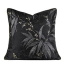 GobekUsa Black & Gold Floral Jacquard Throw Pillow Cover Oriental Art Case