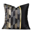GobekUsa Black & Gold Floral Jacquard Throw Pillow Cover Oriental Art Case