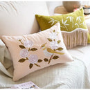GobekUsa Bamboo Embroidered Fringed Velvet Lumbar Pillow Cover 30x50cm Luxurious Artistic Oriental Style