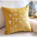 GobekUsa Bamboo Embroidered Fringed Velvet Lumbar Pillow Cover 30x50cm Luxurious Artistic Oriental Style
