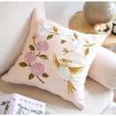 GobekUsa Bamboo Embroidered Fringed Velvet Lumbar Pillow Cover 30x50cm Luxurious Artistic Oriental Style
