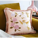 GobekUsa Bamboo Embroidered Fringed Velvet Lumbar Pillow Cover 30x50cm Luxurious Artistic Oriental Style