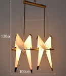 GobekUsa Crane Chandelier Iron LED Light for Bedroom Dining Children's Room