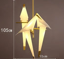 GobekUsa Crane Chandelier Iron LED Light for Bedroom Dining Children's Room