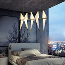 GobekUsa Crane Chandelier Iron LED Light for Bedroom Dining Children's Room