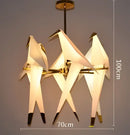 GobekUsa Crane Chandelier Iron LED Light for Bedroom Dining Children's Room