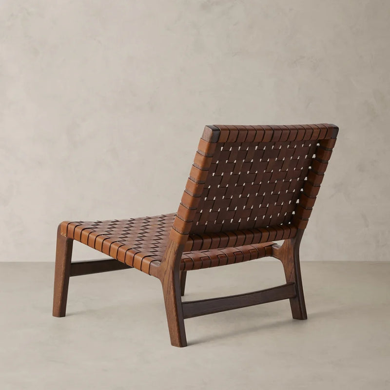 Original Leather Detailed Wooden Armchair