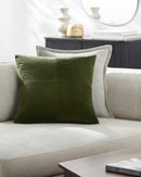 Orit Olive Green Corduroy Accent Pillow