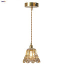 GobekUsa Amber Copper LED Pendant Light Glass Hang Lamp for Reading Aisle Café Home