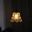 GobekUsa Amber Copper LED Pendant Light Glass Hang Lamp for Reading Aisle Café Home