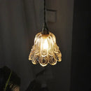 GobekUsa Amber Copper LED Pendant Light Glass Hang Lamp for Reading Aisle Café Home