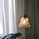 GobekUsa Amber Copper LED Pendant Light Glass Hang Lamp for Reading Aisle Café Home